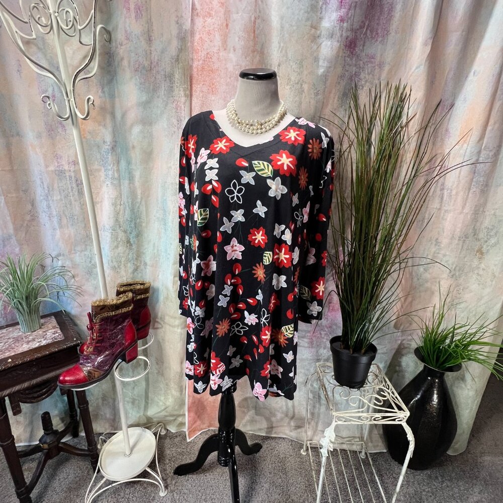 📌Cotton Blend Floral Long Tunic - Top Perfect Dressed with Leggings & Boots